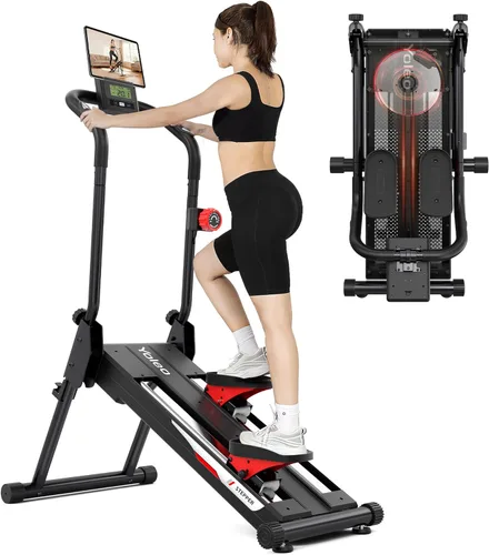 Miniatura 12 de YOLEO Adjustable Resistance Stair Steppers for Exercise at Home, Folding Cardio Stairmaster with 3 Workout Modes & Oversized Pedal,90% Pre-Assembled