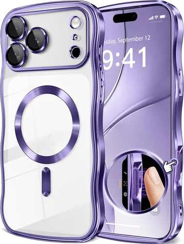 Miniatura 42 de GVIEWIN Funda para iPhone 16 Pro Compatible con MagSafe, Mejorada [Protección Completa de la Cámara][Marco de Ondas Lindo][Protección de Grado