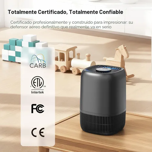 Miniatura 7 de Purificadores de aire para dormitorio con filtro de alta eficiencia de hasta 1076 pies cuadrados para pelo de mascotas, olores, polen, humo