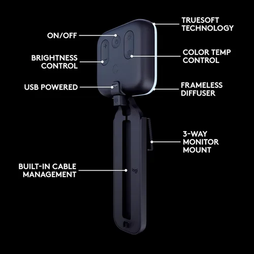 Miniatura 15 de Logitech para Creadores Litra Glow Luz LED Premium para Transmisión en Vivo con TrueSoft, montaje ajustable, iluminación de video para grabar