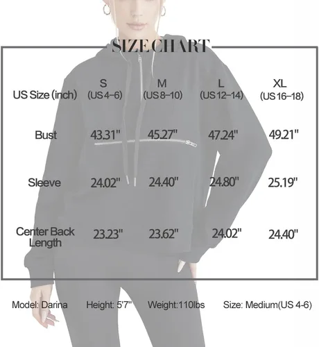 Miniatura 6 de Women's Thin Tunic Hoodies Long Sleeve Zip Up Sweatshirts Pullover Blouse Tops