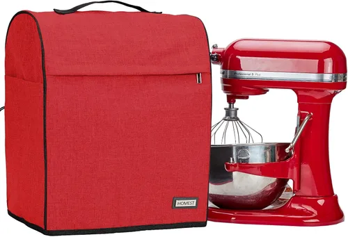 Miniatura 13 de HOMEST Funda Acolchada Antipolvo para Batidora de Pie con Bolsillos Compatible con KitchenAid de 5/4.5 Cuartos de Galón Cabezal Inclinable, Negro
