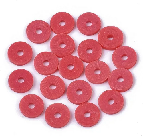 Miniatura 3 de Elecrelive Aproximadamente 380~400 cuentas espaciadoras redondas planas de arcilla polimérica de 0.118 pulgadas (0.118 in) hechas a mano con disco