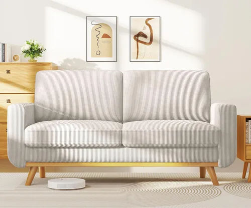 Miniatura 72 de Vesgantti Sofá modular en forma de U de 119 pulgadas, sofá modular de pana con asiento profundo y soporte de resortes, sofá convertible con 2 Beige