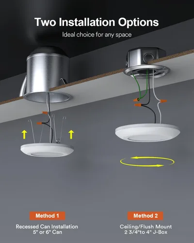Miniatura 5 de Lumary Luz de disco LED inteligente de 5/6 pulgadas, paquete de 4 unidades, iluminación empotrada inteligente WiFi que cambia de color con anillo