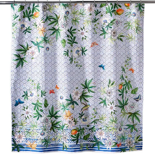 Miniatura 26 de Maison d' Hermine Cortina de ducha 100% algodón, un panel, 70 x 72 pulgadas, cortinas de ducha de tela lavable para baño, fácil de colgar con 12