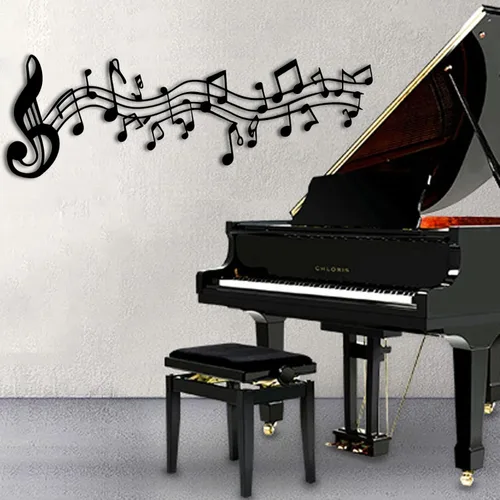 Miniatura 8 de ENJOYOO Nota musical de metal, nota de metal musical para pared para sala de estar, dormitorio
