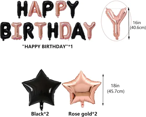 Miniatura 4 de Decoraciones de cumpleaños número 14: globos de papel de aluminio de estrella con el número 14 de oro rosa, confeti de látex para su fiesta