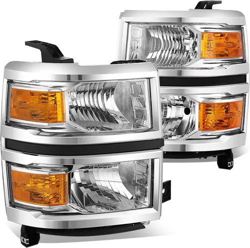 Miniatura 12 de DNA MOTORING HL-OH-CSIL14-BK-AM Faros delanteros negros y ámbar compatibles con Silverado 1500 2014-2015