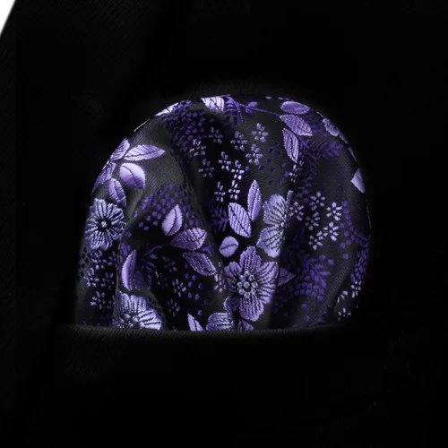Miniatura 99 de Corbatas florales tejidas clásicas para hombre, corbata cuadrada de bolsillo, corbatas formales para hombres, boda con pañuelo