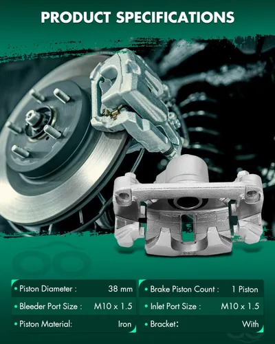Miniatura 2 de SCITOO - Rear Left Disc Brake Caliper Assembly w/Bracket For Buick,For Chevy,For Oldsmobile,For Pontiac Models - For Allure,For Century,For Grand