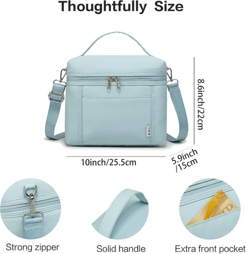 Miniatura 3 de NOL Natural Organic Lifestyle Loncheras aisladas para mujer, bolsa enfriadora, ligera, de nailon, impermeable, para el trabajo