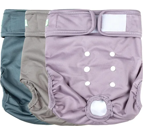 Miniatura 22 de wegreeco - Pañales lavables y reutilizables para perros (patrón elegante), pañales para perras, paquete de 3 (elegante, talla XL)