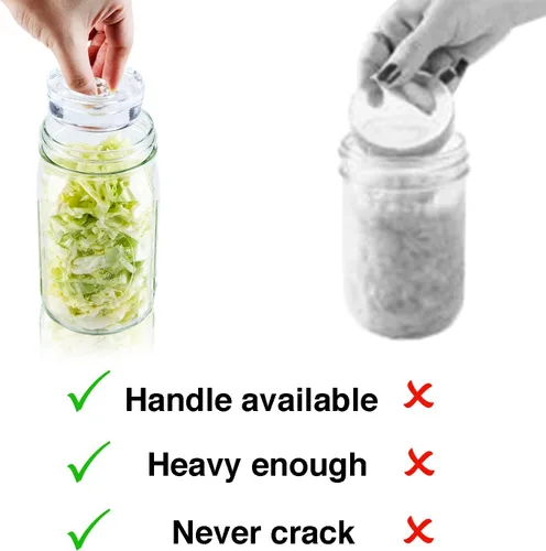 Miniatura 5 de Paquete de 4 pesas de vidrio de fermentación con mango de fácil agarre para tarros Mason de boca ancha