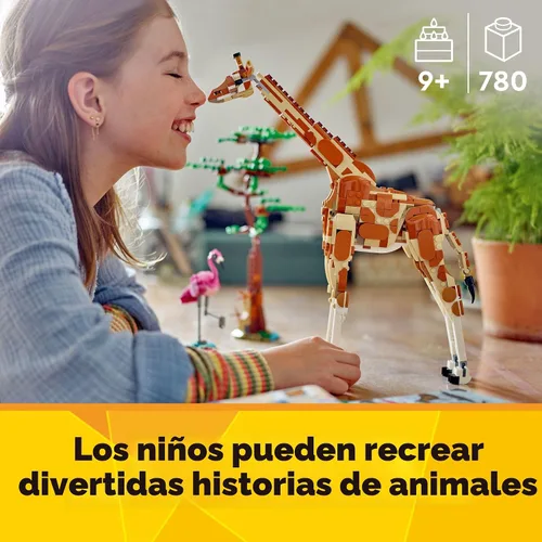 Miniatura 3 de LEGO Creator 31150 - Animales de safari salvajes 3 en 1, se reconstruyen en 3 figuras diferentes de animales de safari: jirafa, gacela o león