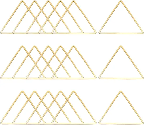 Miniatura 9 de MECCANIXITY Aro de abalorios triangular, anillo de enlace geométrico hueco triangular para hacer joyas