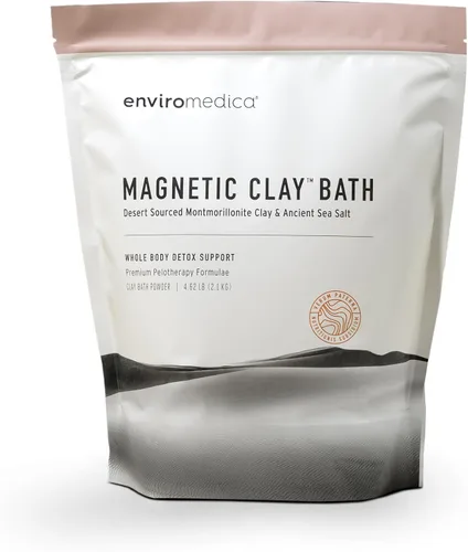 Enviromedica Baño de arcilla de bentonita magnética, polvo de baño de arcilla de bentonita de sodio y calcio con sal del Himalaya, rejuvenecedora y
