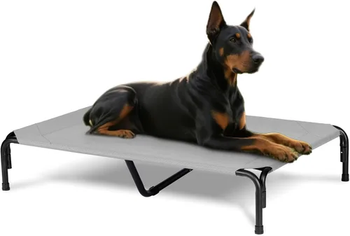 Miniatura 19 de Cama Elevada para Perros para Exteriores, Catre Elevado XL para Perros con Malla Lavable, Cuna Refrescante para Mascotas a Prueba de Mordidas