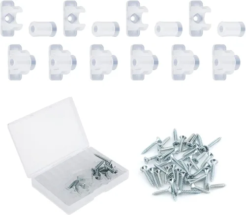 Paquete de 10 clips falsos para gabinete delantero, con tornillos acrílicos falsos clips de cajón de gabinete para frentes de cocina, cajones de