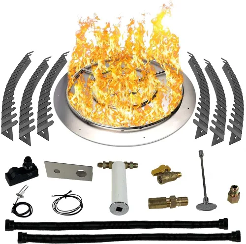 Miniatura 27 de Kit de quemador de acero inoxidable y anillo Pro con encendido por chispa para fogatas de gas natural, sartén de 36 pulgadas, anillo de quemador