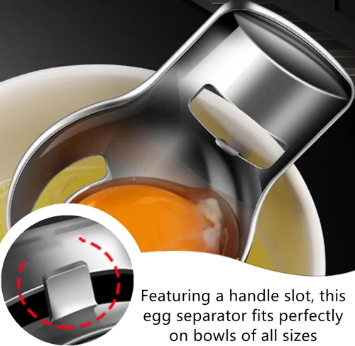 Miniatura 5 de Separador profesional de yema de huevo, filtro de acero inoxidable para cocina, 1 paquete Food Grade Stainless Steel,Kitchen Baking Gadgets，Easy