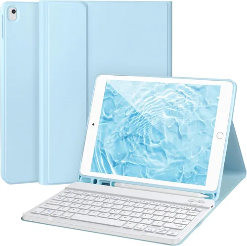 Miniatura 14 de AHYWTAN Funda de teclado para iPad 9/8/7ª generación 10.2, teclado Bluetooth con retroiluminación de 7 colores, funda para iPad de 10.2 pulgadas