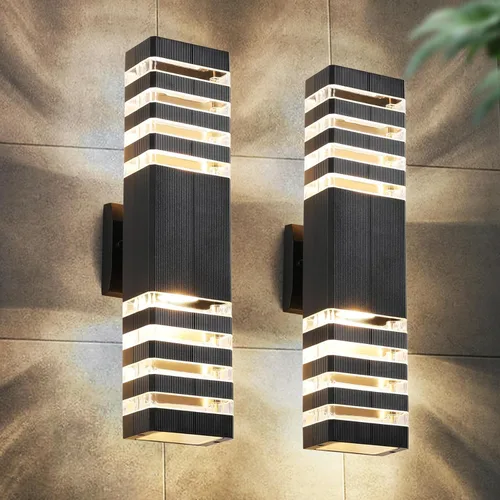 Miniatura 13 de Luminaria para exteriores, moderna lámpara de pared para exteriores, aplique de pared exterior negro, luces impermeables para porche exterior