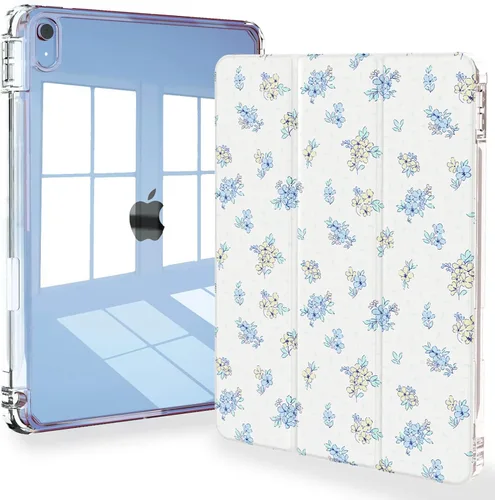 Miniatura 24 de Feams Funda para iPad (A16) 11ª generación de 11 pulgadas 2025, iPad de 10.9 pulgadas 2022, cubierta trasera transparente delgada de tres pliegues