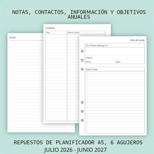 Miniatura 5 de Newestor 2026 - Recambios de planificador mensual para carpeta A5 de 6 anillos, dos páginas por mes, de enero de 2026 a diciembre de 2026