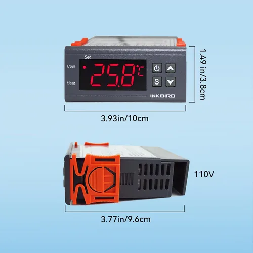 Miniatura 2 de Inkbird Termostato de control de temperatura ITC1000 Controlador de interruptor de temperatura digital de doble etapa Pantalla ℃ ℉ Relé