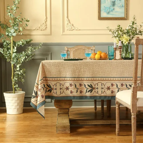 Miniatura 3 de patdrea - Mantel suave y duradero de lino francés, mantel floral de diseñador para cocina y comedor, para mesas rectangulares, para fiestas y Fram