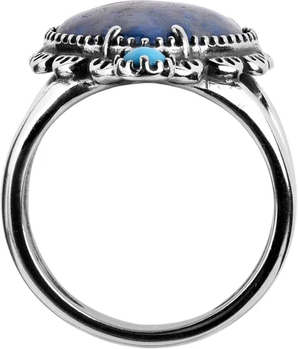 Miniatura 5 de American West - Anillo de plata de ley con diseño de lapislázuli, turquesa y corazón de concha, tallas 5 a 10