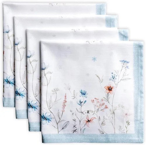 Miniatura 151 de Maison d' Hermine Happy Florals - Juego de 4 servilletas 100% algodón suave y cómodo perfectas para cenas familiares, bodas, fiestas de cóctel, 063