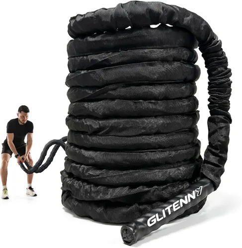 Miniatura 7 de Cuerda de batalla rosa de 1 pulgada, 30 pies, cuerda de batalla para gimnasio en casa, ejercicio para entrenamiento de ejercicio, entrenamiento