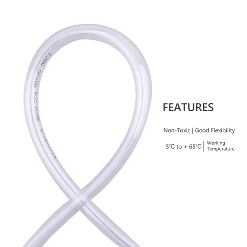 Miniatura 3 de DERNORD Tubo de PVC 5/16 "ID X 7/16" OD Flexible Manguera de vinilo transparente de 10 pies para grado alimenticio