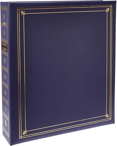 Miniatura 4 de Pioneer Photo Albums Cubierta de cuero sintético negro encuadernado con 3 anillos con detalles dorados para impresiones de 4 x 7 pulgadas, 5 x 7