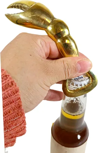 Miniatura 2 de Ebros Gift Latón macizo náutico marino cajún criolla garra de langosta mano soda cerveza tapa abridor de tapas costero mariscos océano mar animal
