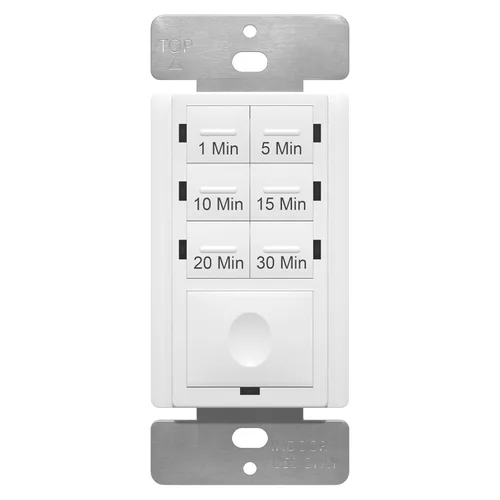 Miniatura 9 de ENERLITES Interruptor temporizador de cuenta regresiva de 1 hora, 1-5-10-20-30-60 minutos, para ventiladores de baño, calentadores, luces, indicador