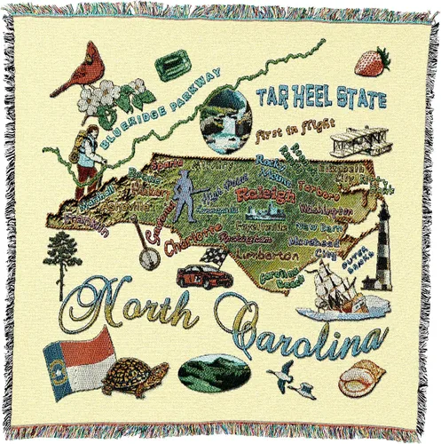 Miniatura 26 de Pure Country Weavers State of Alabama - Manta cuadrada para regalo, manta de tapiz tejida de algodón, fabricada en los Estados Unidos
