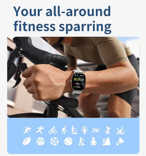 Miniatura 4 de Reloj inteligente para hombre, relojes inteligentes con monitor de frecuencia cardíaca, seguimiento del sueño, Bluetooth, notificaciones