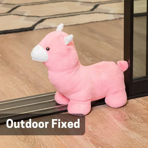 Miniatura 5 de SWISSELITE Bonito tope de puerta decorativo para el hogar y la oficina, diseño de animales compactos con tela suave Rosa alpaca