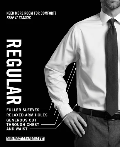 Miniatura 4 de Van Heusen Camisa de vestir a cuadros con cuello flexible de ajuste regular para hombre, exclusiva de Tienda