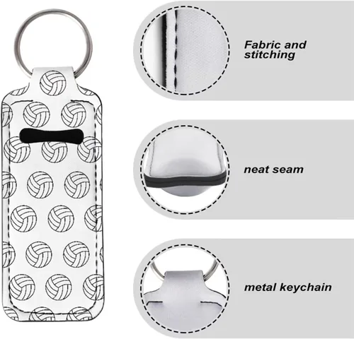 Miniatura 6 de Suobstales Chapstick - Llavero con clip en la manga de la bolsa para palillo labial, funda para bálsamo labial, protector de lápiz labial