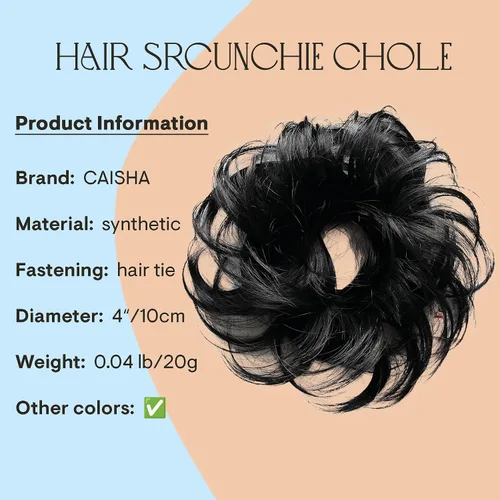 Miniatura 4 de PRETTYSHOP Pieza para el cabello de goma Voluminoso rizado y desordenado moño, 1