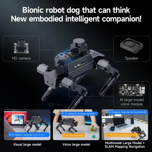 Miniatura 2 de Yahboom Raspberry Pi 5 Adultos AI Modelo Grande Robot Perro Python Programación 12 articulaciones Biónico Perro Mecánico DOGZILLA Reconocimiento