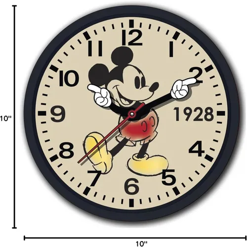 Miniatura 3 de Accutime Reloj de pared de 10 pulgadas con diseño retro de Mickey Mouse