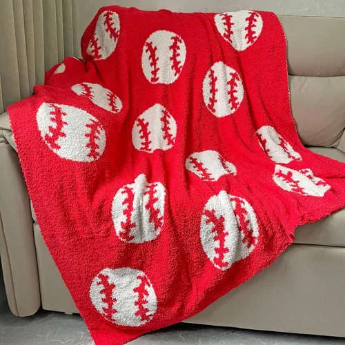 Miniatura 13 de Manta acogedora con patrón de béisbol perfecta reversible ligera ropa de cama para adultos, suave, cálida y de felpa manta deportiva de pelota ideal