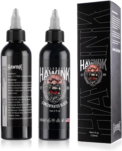 Miniatura 2 de HAWINK Tinta negra del tatuaje 4oz (4.1 fl oz) del pigmento amistoso suministros concentrado negro ti203-120-002