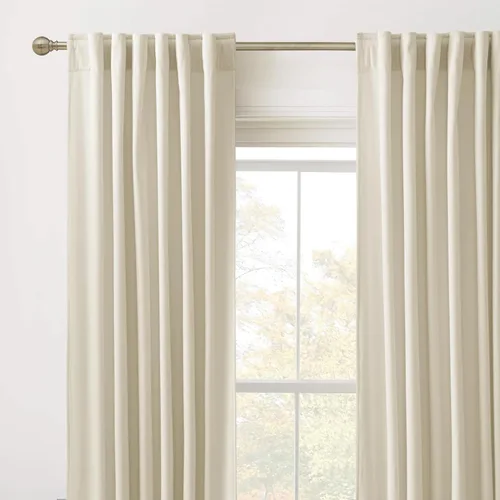 Miniatura 2 de RYB HOME - Cortinas de terciopelo beige, cortinas decorativas resistentes con pestaña trasera, cubierta de privacidad para oscurecer habitación