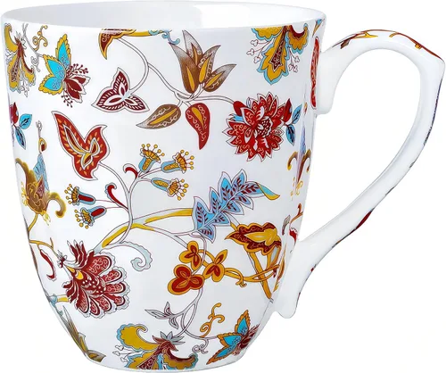 Miniatura 9 de Taza de café floral de porcelana de hueso de 14 onzas con asa, elegante taza de café, té, regalos de cumpleaños de Navidad para mujeres, hombres